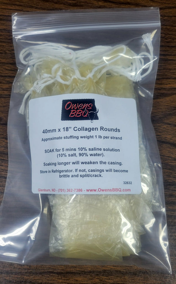 Collagen Rounds 40mm x 18" Non-edible Casings