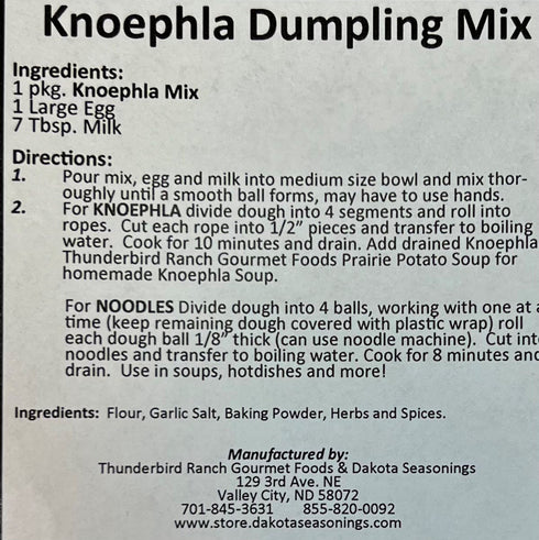 Thunderbird Ranch Knoephla Dumpling Mix
