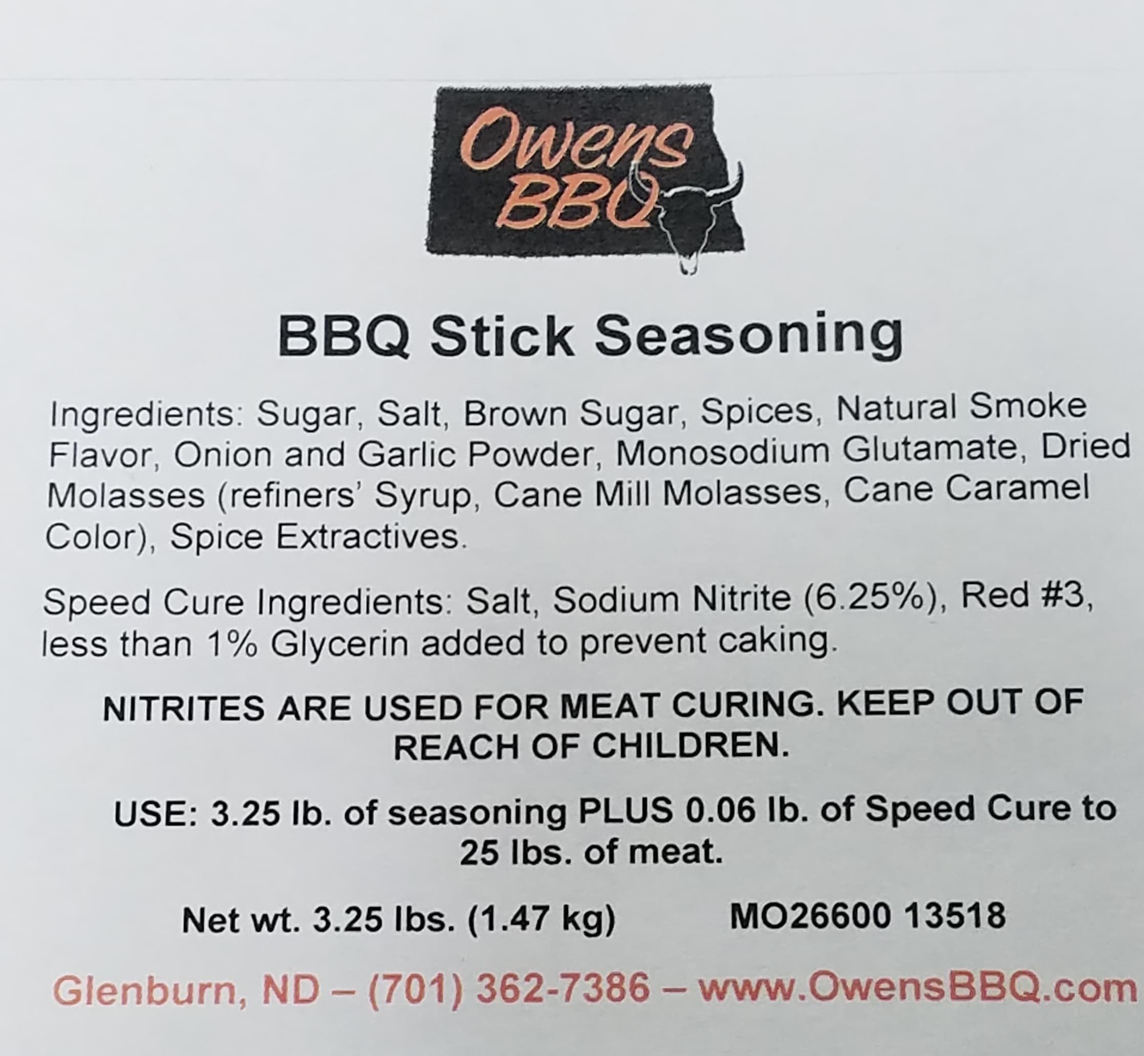 BBQ Meat Stick Seasoning Owens BBQ